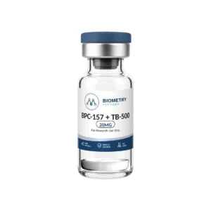 BPC-157 + TB-500 20MG research vial, Biometry Peptides. For research use only.