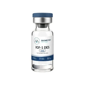 IGF-1 DES 1MG research vial, Biometry Peptides. For research use only.