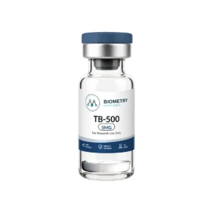 TB-500 5MG research vial, Biometry Peptides. For research use only.