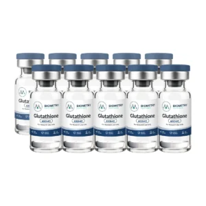 Glutathione, 600mg box of 10 research vials, Biometry Peptides. For research use only.