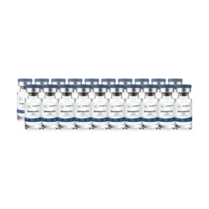 Ipamorelin 2 mg box of 20 research vials, Biometry Peptides. For research use only.