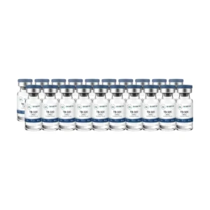 TB-500 (889 Da) 8mg [USA] box of 20 research vials, Biometry Peptides. For research use only.